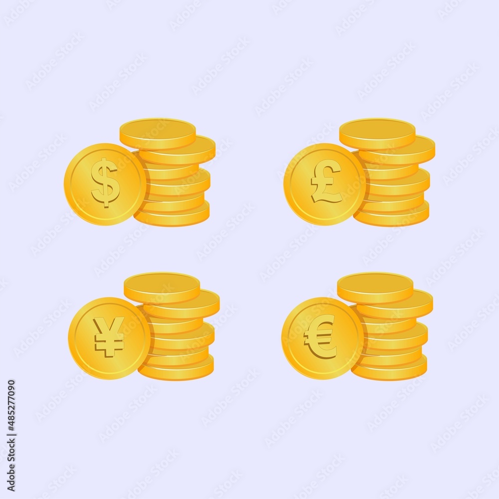 Coins stack icon in trendy flat style. Web site page and mobile app design element. Flat design in stylish colors. Coins stack icon in trendy flat style. Web site page and mobile app design element. Flat design in stylish colors.