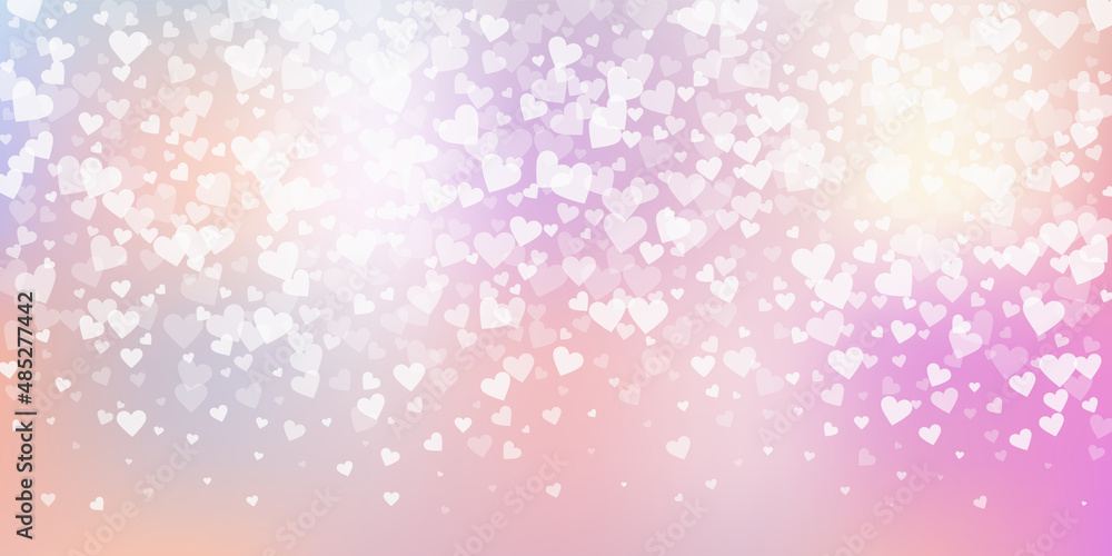White heart love confettis. Valentine's day gradie White heart love confettis. Valentine's day gradie