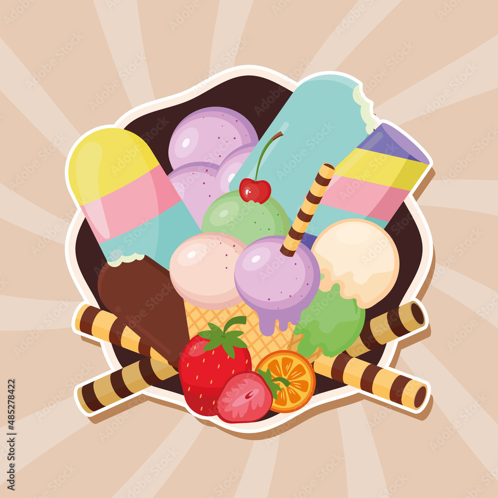 Fototapeta premium ice cream label