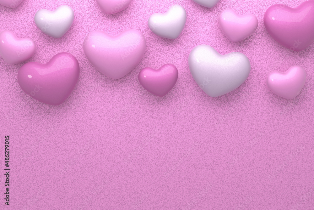 Valentine background design. 3D rendering.