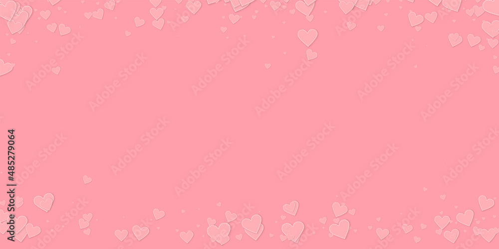 Pink heart love confettis. Valentine's day falling