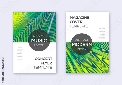 Modern cover design template set. Green abstract l