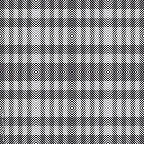 Vector Tartan Plaid seamless pattern, checkered black, white, grey background