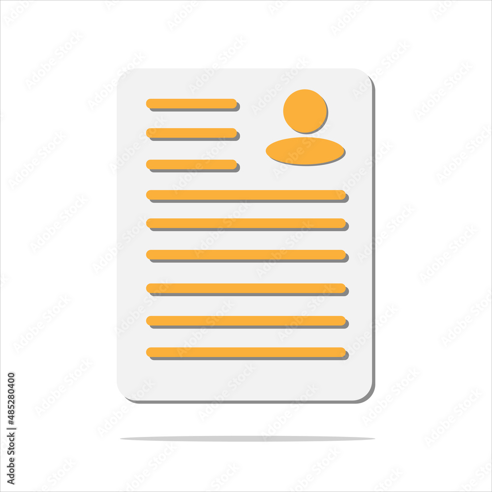 Cartoon style minimal CV Resume icon. Job search, human resources, business, job interview, hr, recruitment concept. Cartoon style minimal CV Resume icon. Job search, human resources, business, job interview, hr, recruitment concept.