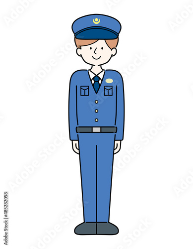 立ちポーズの警察　男性