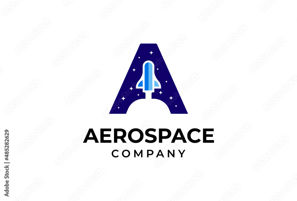 Initial letter A Aerospace Logo, letter A with spaceship rocket inside, vector illustration
Initial letter A Aerospace Logo, letter A with spaceship rocket inside, vector illustration