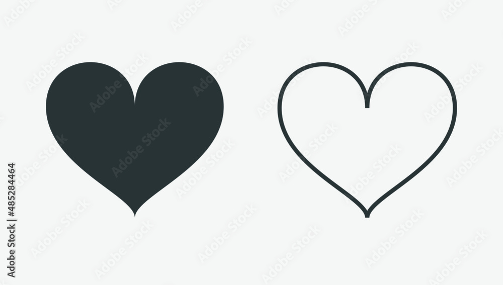 Heart icon vector set. love, romantic, like, valentine day symbol. 