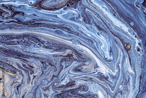 Marble pattern, abstract liquid paints background closeup. © potas