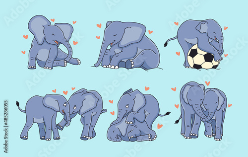 Cute elephant cartoon with funny pose. Animal vector icon illustration isolated on premium vector