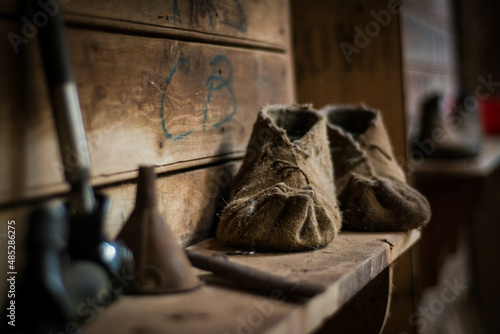 old boots on the wall photo