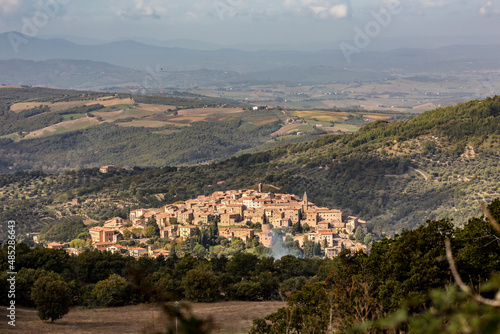 Countryside view of a hill town, Tuscany, Italy
