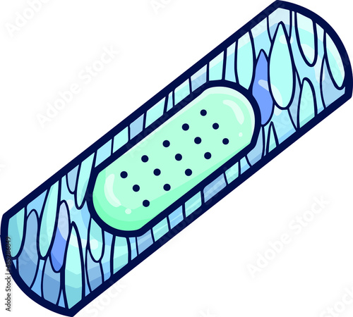 Funny wound plaster with rain drops theme
