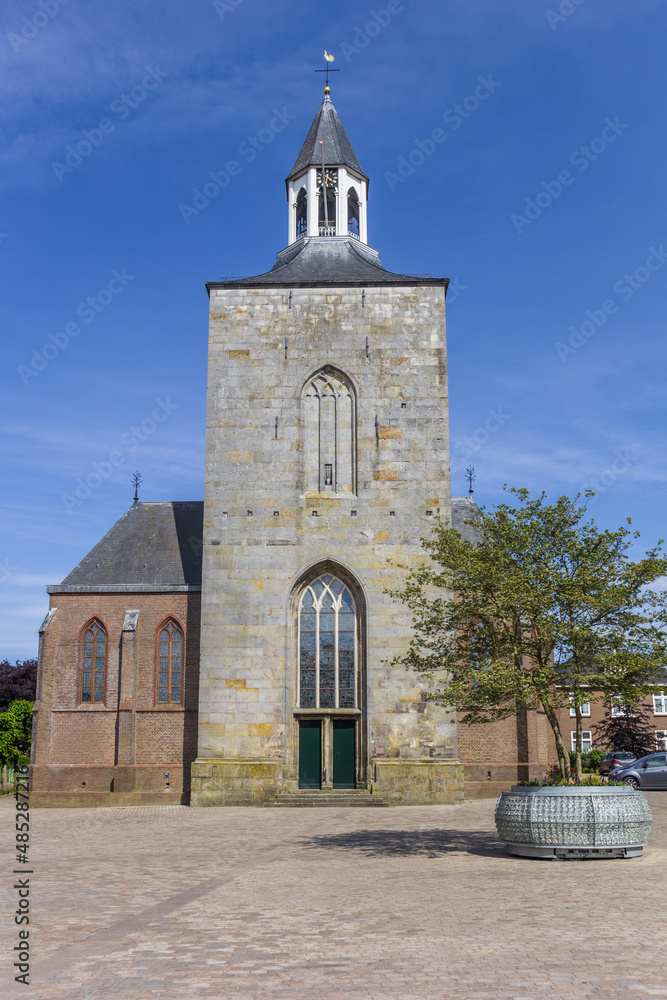 Front of the Pancratius basilica on the market square of Tubbergen, Netherlands