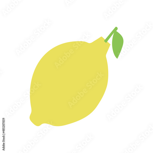 Lemon. Cutouts fruit. Shape colored cardboard or paper. Funny childish applique