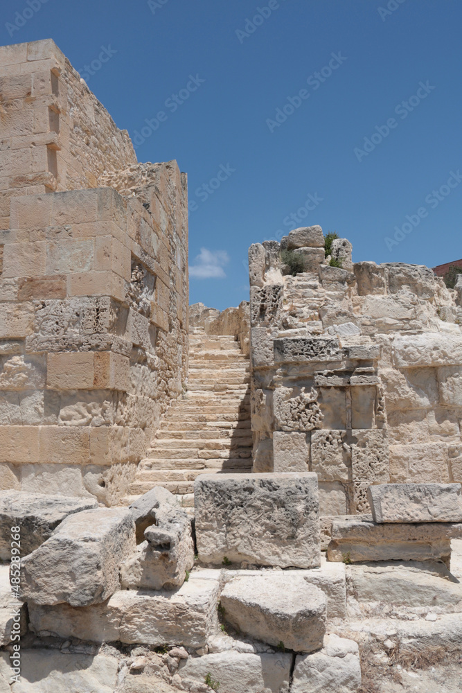 stone stairs in  Kourion  archaeologic site in Cyprus