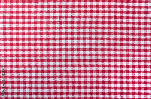 red checkered tablecloth as background