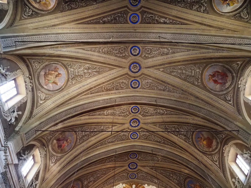 Vault of church of Saints Peter, Stephen in Bellinzona in Switzerland Vault of church of Saints Peter, Stephen in Bellinzona in Switzerland