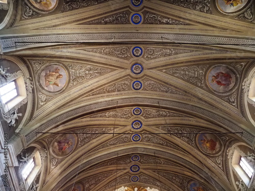 Vault of church of Saints Peter  Stephen in Bellinzona in Switzerland