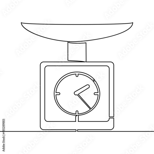 Continuous line drawing classic kitchen scale concept