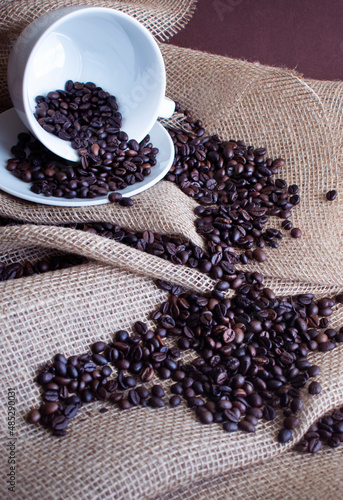 coffee beans on natural background 