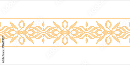Doodle seamless border isolated. Hand drawn art line. Vintage pattern. Vector stock illustration. EPS 10