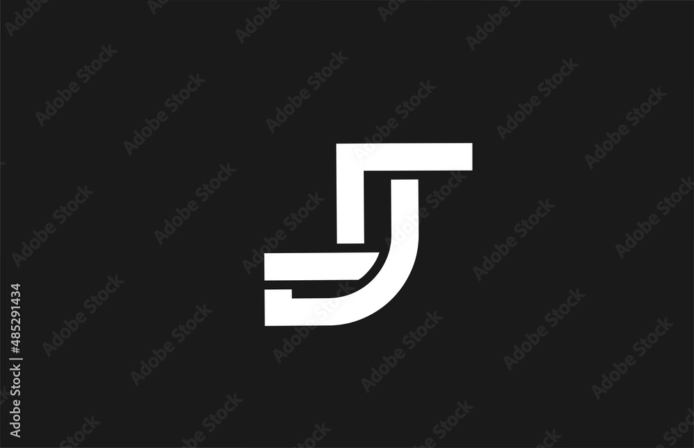 J alphabet letter icon logo with line design. Creative template for business and company in white and black J alphabet letter icon logo with line design. Creative template for business and company in white and black