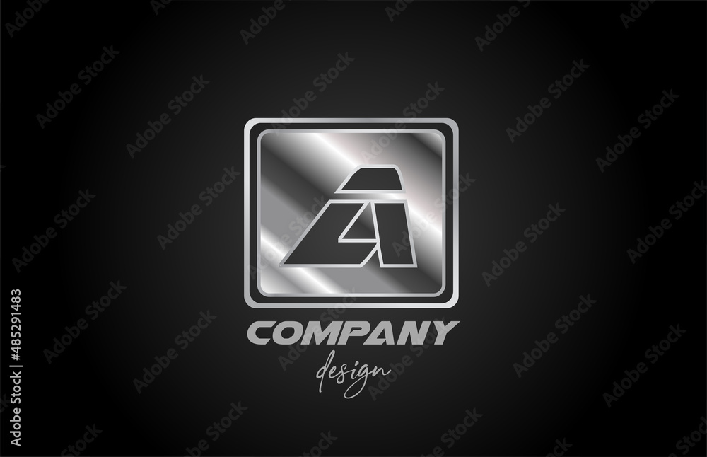 silver metal A alphabet letter logo icon with square design. Creative template for business and company silver metal A alphabet letter logo icon with square design. Creative template for business and company