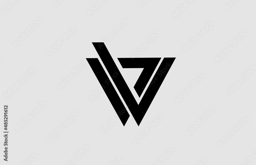 alphabet W letter logo icon with line design. White and black template for business and company alphabet W letter logo icon with line design. White and black template for business and company