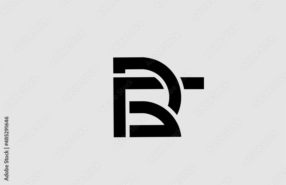 alphabet R letter logo icon with line design. White and black template ...