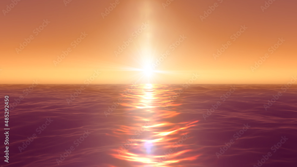 Fototapeta premium panorama of the ocean sunset, sea sunset