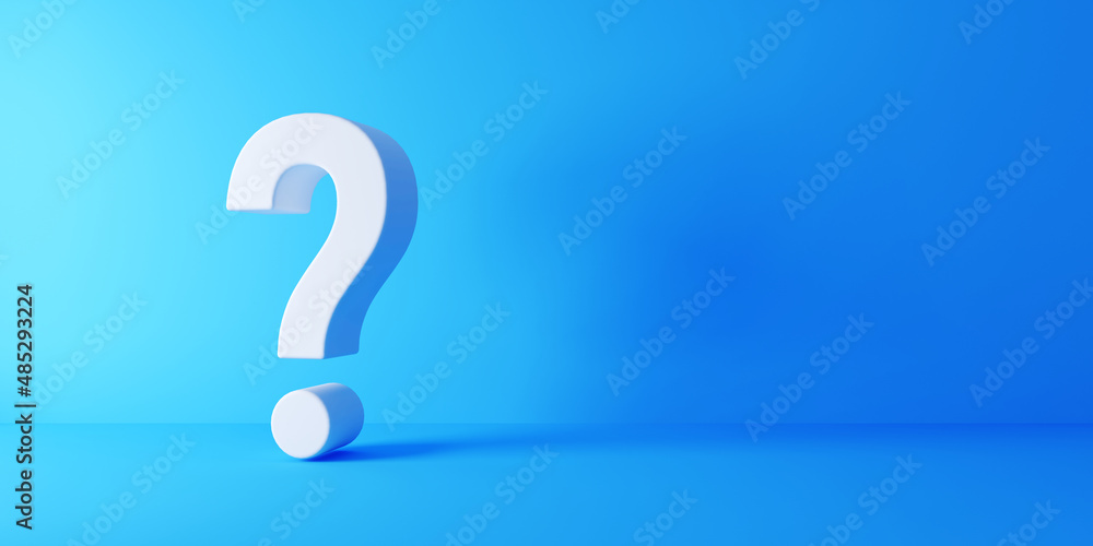 Question Mark on blue background - 3d rendering Question Mark on blue background - 3d rendering