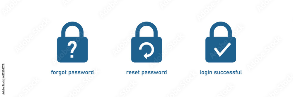 Forget password icon. Account protection, security key, danger warning, wrong password. Design element. Vector Forget password icon. Account protection, security key, danger warning, wrong password. Design element. Vector