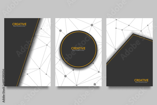Modern black and white cover design set