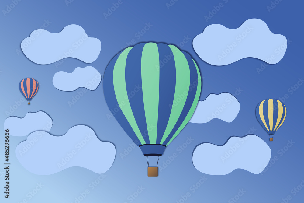 Fototapeta premium Hot air balloons on the blue sky