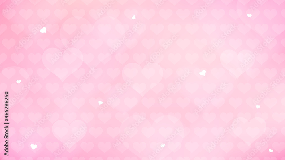 Valentine Background vector illustration. Heart bokeh on pink heart pattern background.