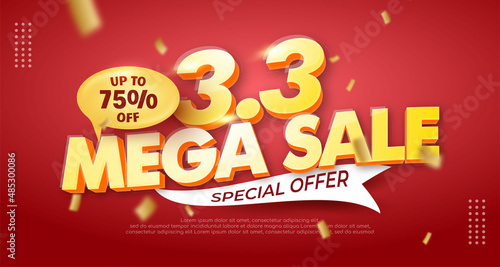 3.3 mega sale shopping day special offer banner template