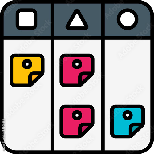 kanban filled outline icon
