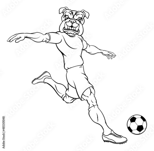 Bulldog Soccer Football Player Sports Mascot