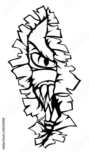 Monster Tearing A Rip Throu...