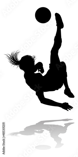 Female Soccer Football Player Woman Silhouette