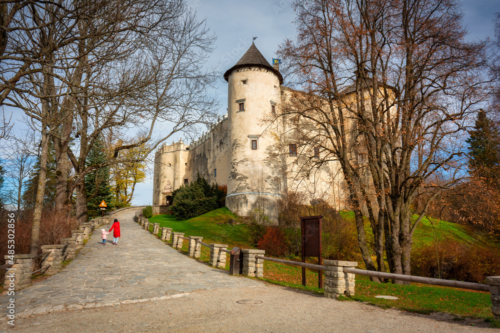 Medieval Castle in Niedzica at autumn. Poland