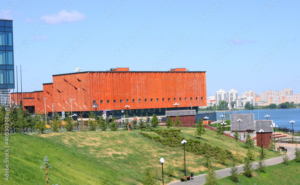 July 12 2021: Local Lore Museum in Kazan, Tatarstan. Exterior of industrial building. July 12 2021: Local Lore Museum in Kazan, Tatarstan. Exterior of industrial building.