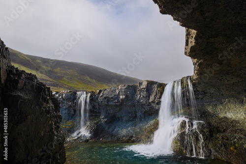 Skutafoss waterfall in Thorgeirsstadadalur valley  southeast Iceland