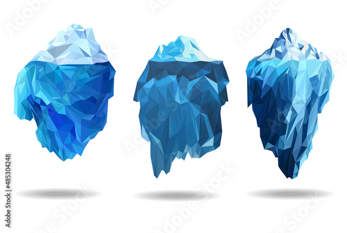 Iceberg polygon modelling modern  style banner icons vector, geometric and triangle diamond crystal element mountain, can use for banner or icons gaming template.