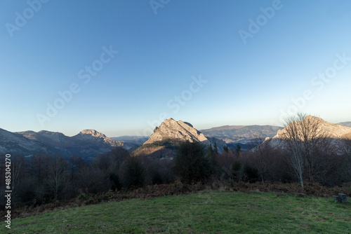 rocky peaks of the urkiola mountains in the basque country photo