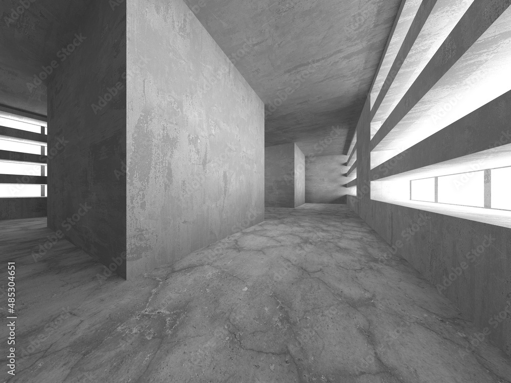 Dark Concrete Wall Architecture. Empty Room Dark Concrete Wall Architecture. Empty Room