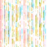  Green,yellow,blue,pink and white striped seamless pattern with hand drawn brush strokes. Watercolour line design. Watercolour slash stripes texture 