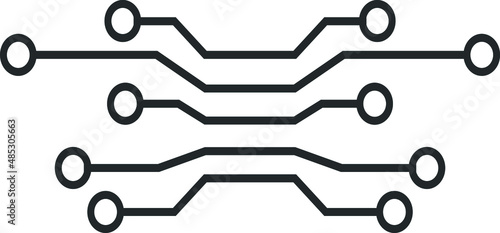 Modern electronic chip circuit icon vector 