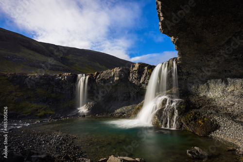 Skutafoss waterfall in Thorgeirsstadadalur valley  southeast Iceland