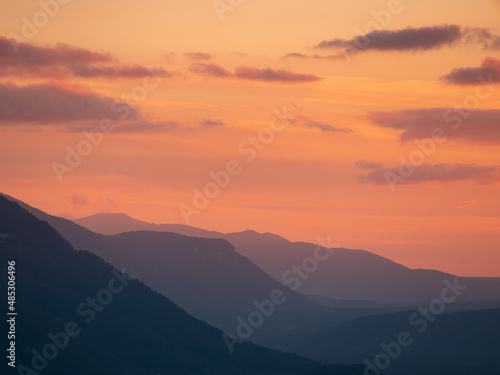 Couché de soleil sur le Vercors